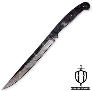 Hercules Custom 13.2"OAL Hand Forged Hammered Damascus Steel Blank Blade Fillet Knife Fishing Knife Handmade