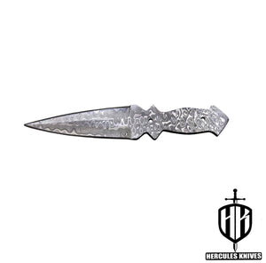 Hercules Custom Hand Forged Damascus Steel Dagger Skinning Blank Blade Camping Hunting Knife Handmade Knife Making Supplies