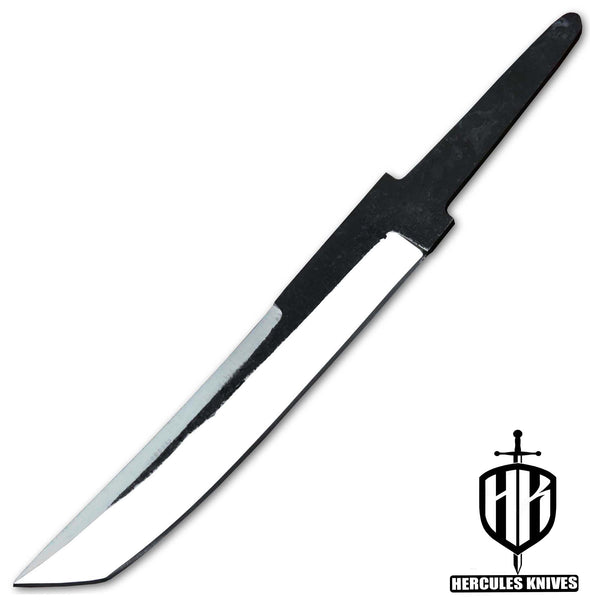 Hercules Custom 12.0" OAL Hammered 1095 High Carbon Steel Blank Blade Tanto Hunting Knife Bowie Knife Handmade, No Damascus