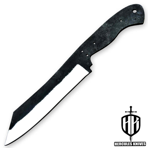Hercules Custom 10.10" OAL Hammered 1095 High Carbon Steel Blank Blade Cleaver Hunting Knife Handmade, No Damascus