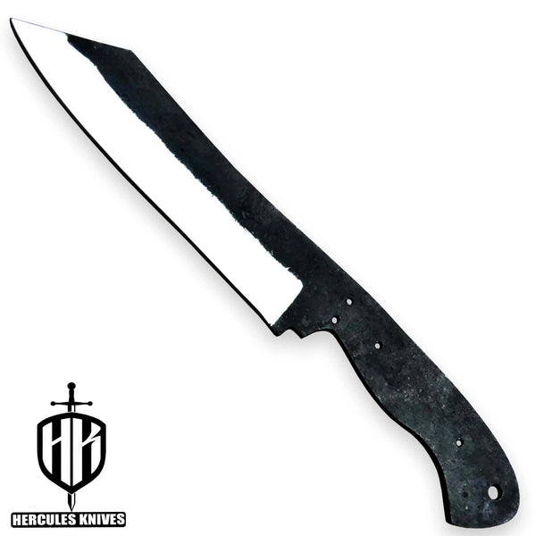 Hercules Custom 10.10" OAL Hammered 1095 High Carbon Steel Blank Blade Cleaver Hunting Knife Handmade, No Damascus