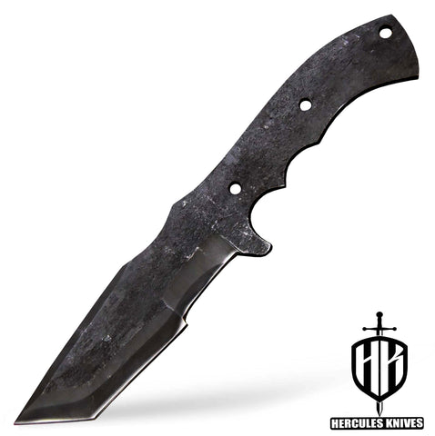 MB514-Custom 10.6" OAL Hammered 1095 High Carbon Steel | Blank Blade | Handmade Tracker Hunting Knife | No Damascus