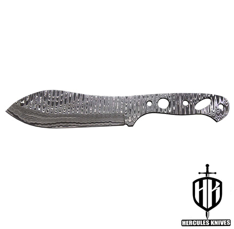 Hercules Custom 11.1"OAL Hand Forged Damascus Steel Blank Blade Cleaver Hunting Knife Butcher Knife Handmade