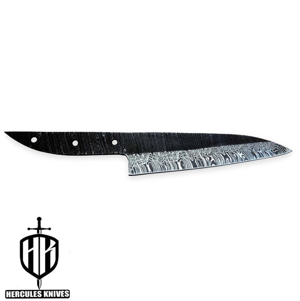 Hercules Custom Hand Forged Hammered Damascus Steel Blank Blade Chef Knife Kitchen Knife Meat Knife Handmade