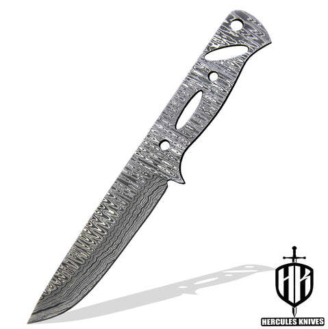 Hercules Custom 9.5"OAL Hand Forged Damascus Steel Blank Blade Army Knife Camping Knife Handmade
