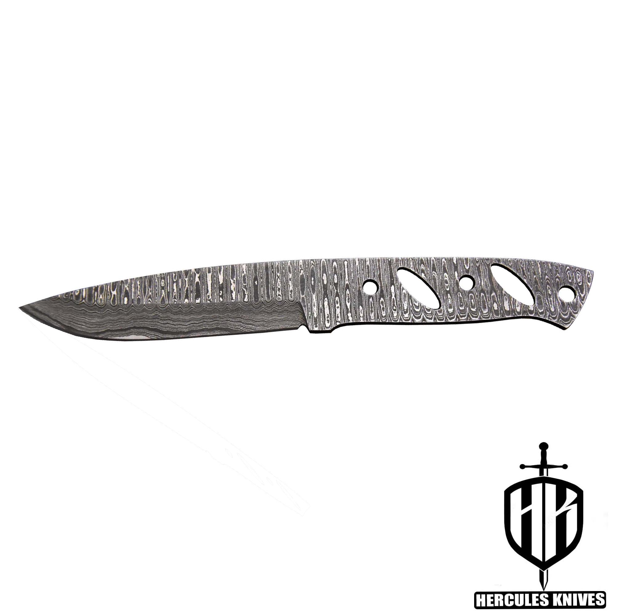 Hercules Custom 9.1"OAL Hand Forged Damascus Steel Blank Blade Army Knife Camping Knife Handmade, No Damascus