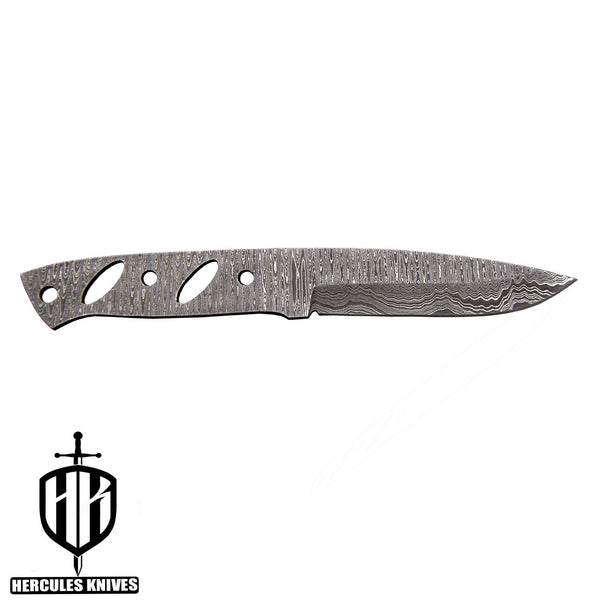 Hercules Custom 9.1"OAL Hand Forged Damascus Steel Blank Blade Army Knife Camping Knife Handmade, No Damascus