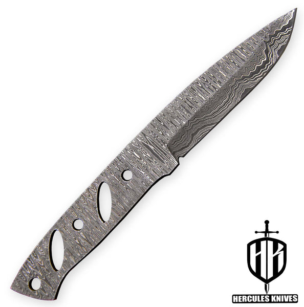 Hercules Custom 9.1"OAL Hand Forged Damascus Steel Blank Blade Army Knife Camping Knife Handmade, No Damascus