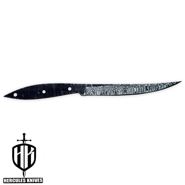 Hercules Custom 11.0"OAL Hand Forged Hammered Damascus Steel Blank Blade Fillet Knife Fishing Knife Handmade