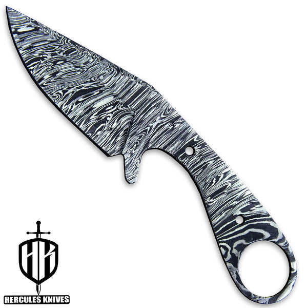 Custom 8.0"OAL Hand Forged Damascus Steel Blank Blade Tactical Hunting Knife Handmade | Knife Making Supply