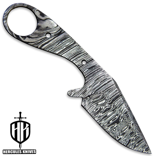 Custom 8.0"OAL Hand Forged Damascus Steel Blank Blade Tactical Hunting Knife Handmade | Knife Making Supply