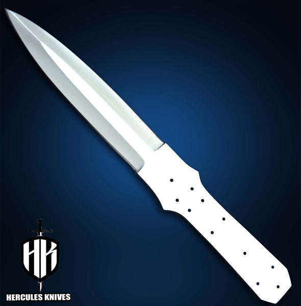 Hercules Custom 12.10" OAL Spring Steel 5160 Blank Blade Dagger Hunting Knife,No Damascus