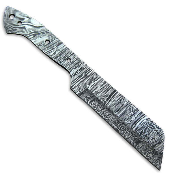 Custom Hand Forged Damascus Steel Blank Blade Camping Cleaver Hunting Knife Handmade | Knife Making Supply (E205)