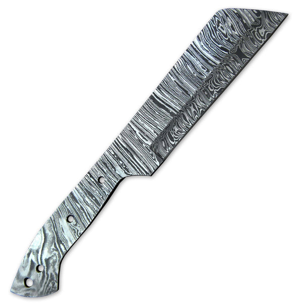 Custom Hand Forged Damascus Steel Blank Blade Camping Cleaver Hunting Knife Handmade | Knife Making Supply (E205)