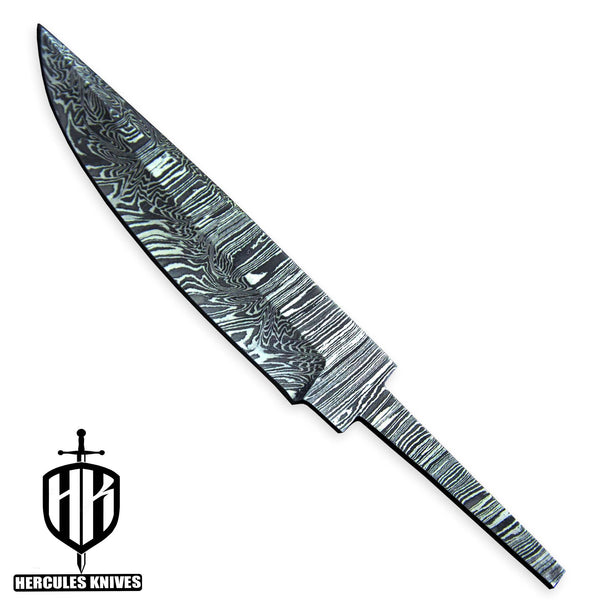 Custom 8.5"OAL Hand Forged Damascus Steel Blank Blade Camping Hunting Knife Handmade | Knife Making Supply