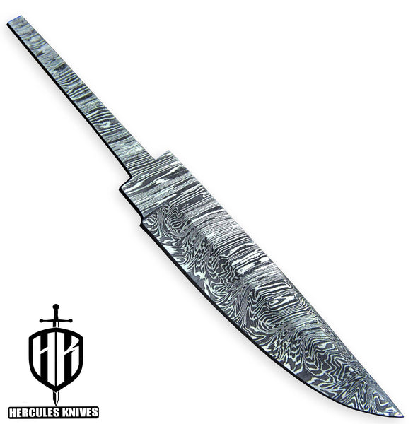Custom 8.5"OAL Hand Forged Damascus Steel Blank Blade Camping Hunting Knife Handmade | Knife Making Supply
