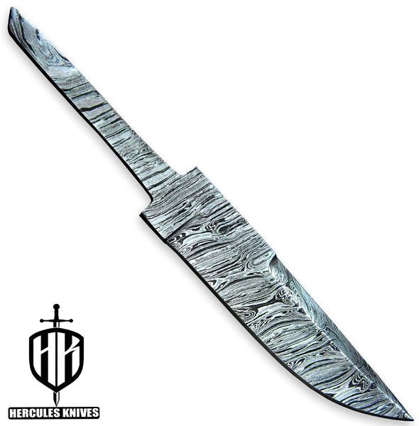 Custom 9.0"OAL Hand Forged Damascus Steel Blank Blade Camping Hunting Knife Handmade | Knife Making Supply